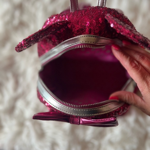 Disney pink sparkle backpack purse. Used once. - Picture 5 of 5